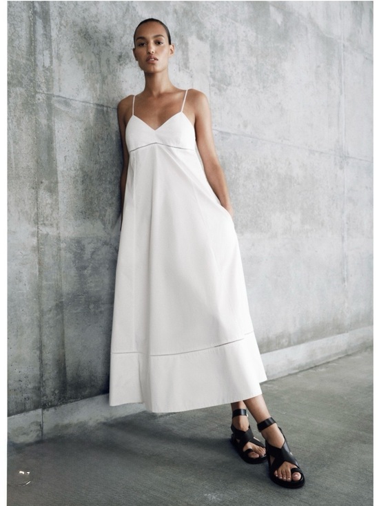 Goop Dresses & Skirts - G. Label by Goop Après Spaghetti Strap  Empire Waist White Maxi Dress size 0
